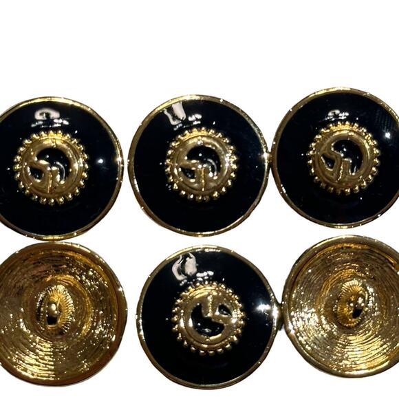 St John Collection Navy Blue and Gold 12 Buttons 6 Sew on 6 flat snap backs - Picture 2 of 4